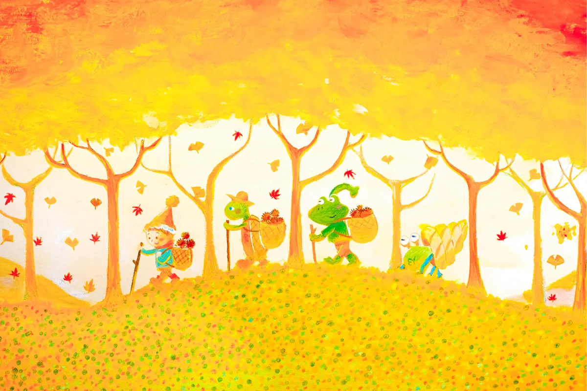 紅葉狩り（オリジナル） - 吉田ユウスケ｜絵の具とパステルの