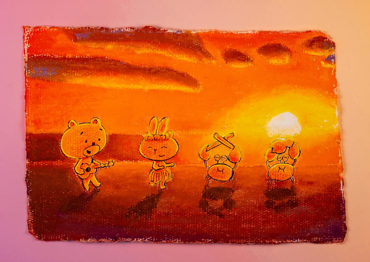 暑中お見舞い（オリジナル） - 吉田ユウスケ｜絵の具とパステルの